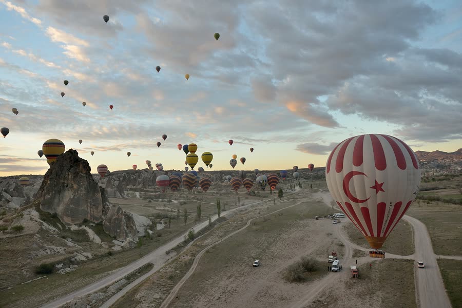 Globos al amanecer